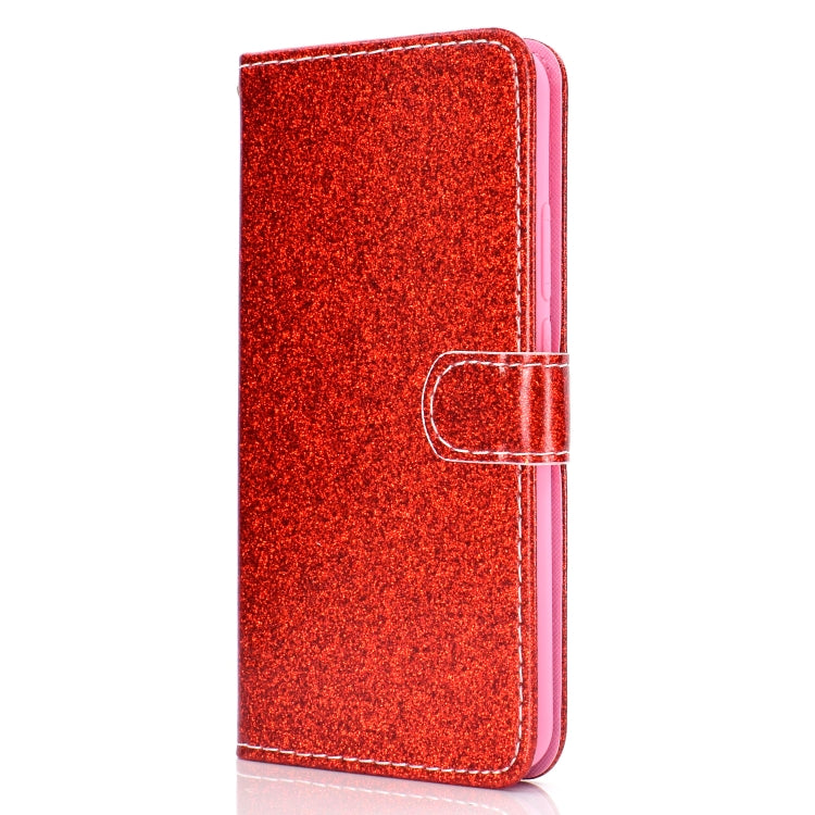 For Samsung Galaxy A10s Glitter Powder Horizontal Flip Leather Case with Card Slots & Holder & Photo Frame & Wallet