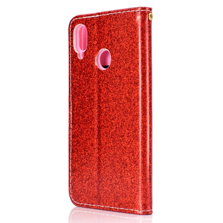 For Samsung Galaxy A10s Glitter Powder Horizontal Flip Leather Case with Card Slots & Holder & Photo Frame & Wallet