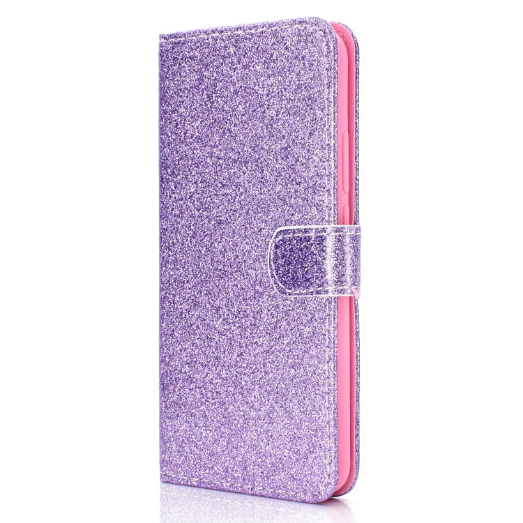 For Samsung Galaxy A10s Glitter Powder Horizontal Flip Leather Case with Card Slots & Holder & Photo Frame & Wallet