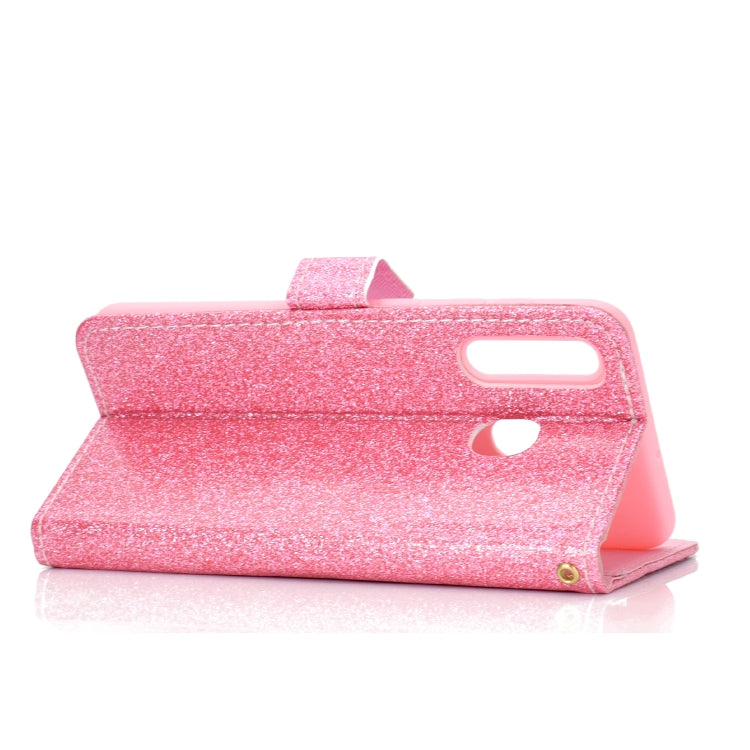 For Samsung Galaxy A20e Glitter Powder Horizontal Flip Leather Case with Card Slots & Holder & Photo Frame & Wallet