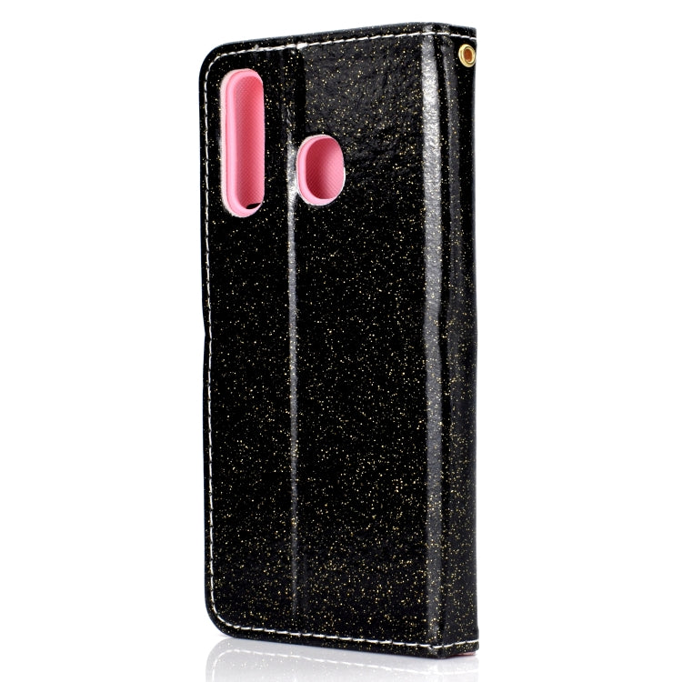 For Samsung Galaxy A20e Glitter Powder Horizontal Flip Leather Case with Card Slots & Holder & Photo Frame & Wallet