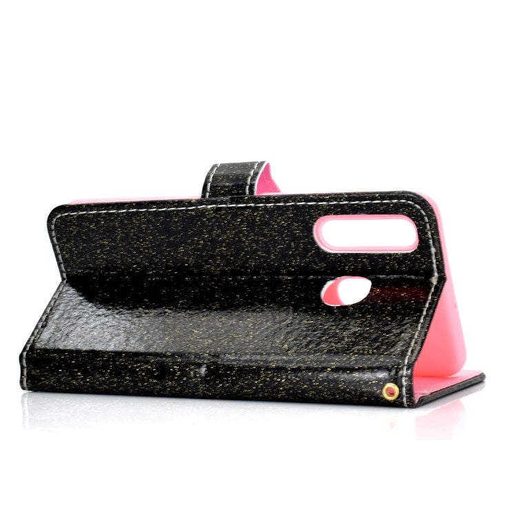 For Samsung Galaxy A20e Glitter Powder Horizontal Flip Leather Case with Card Slots & Holder & Photo Frame & Wallet