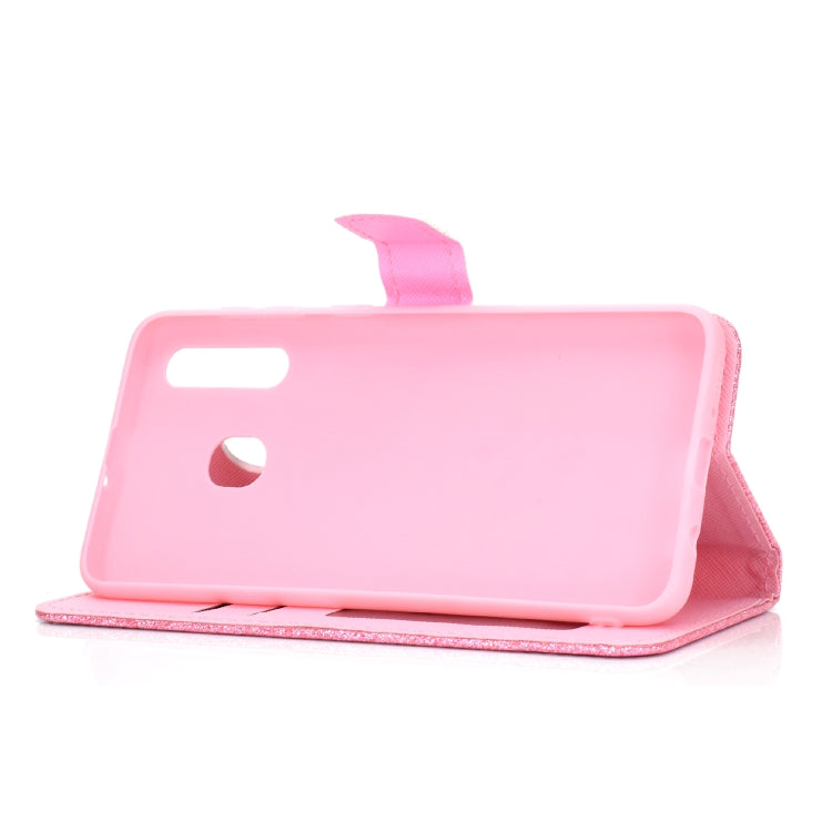 For Samsung Galaxy A20e Glitter Powder Horizontal Flip Leather Case with Card Slots & Holder & Photo Frame & Wallet