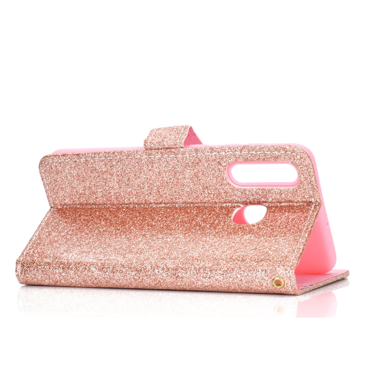 For Samsung Galaxy A20e Glitter Powder Horizontal Flip Leather Case with Card Slots & Holder & Photo Frame & Wallet