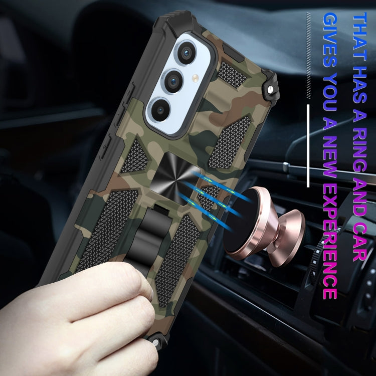 For Samsung Galaxy A54 5G Camouflage Armor Shockproof TPU + PC Magnetic Protective Phone Case with Holder
