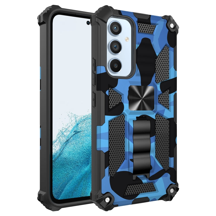 For Samsung Galaxy A54 5G Camouflage Armor Shockproof TPU + PC Magnetic Protective Phone Case with Holder