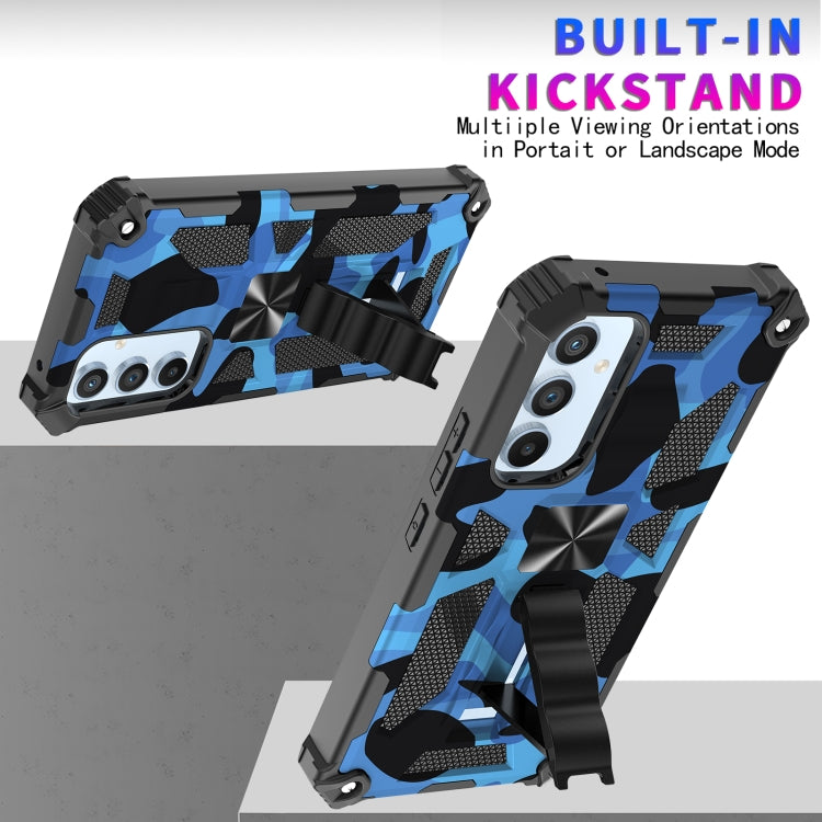 For Samsung Galaxy A54 5G Camouflage Armor Shockproof TPU + PC Magnetic Protective Phone Case with Holder