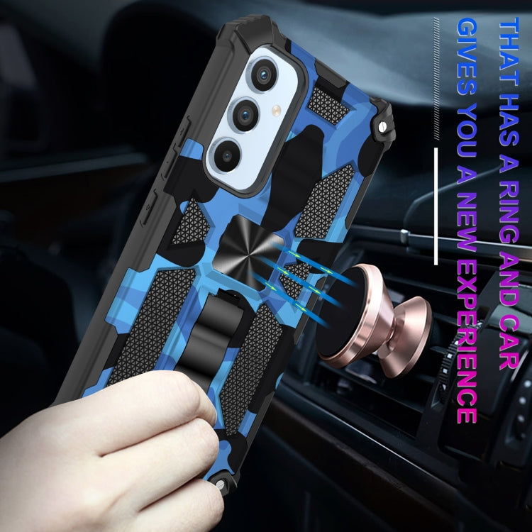 For Samsung Galaxy A54 5G Camouflage Armor Shockproof TPU + PC Magnetic Protective Phone Case with Holder
