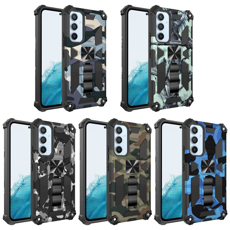 For Samsung Galaxy A54 5G Camouflage Armor Shockproof TPU + PC Magnetic Protective Phone Case with Holder