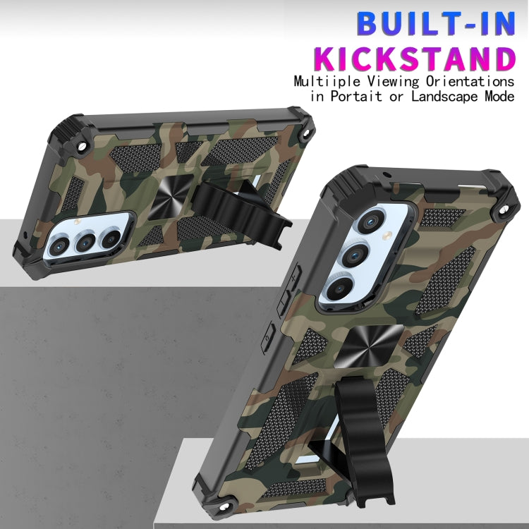 For Samsung Galaxy A54 5G Camouflage Armor Shockproof TPU + PC Magnetic Protective Phone Case with Holder