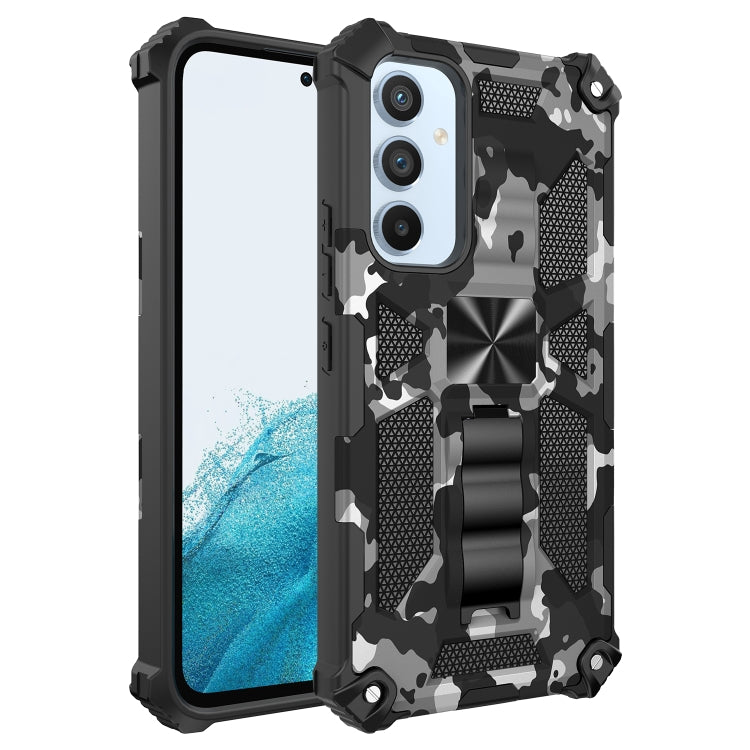 For Samsung Galaxy A54 5G Camouflage Armor Shockproof TPU + PC Magnetic Protective Phone Case with Holder