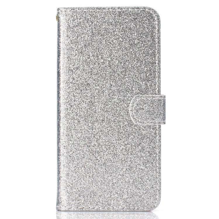 For Samsung Galaxy A20s Glitter Powder Horizontal Flip Leather Case with Card Slots & Holder & Photo Frame & Wallet