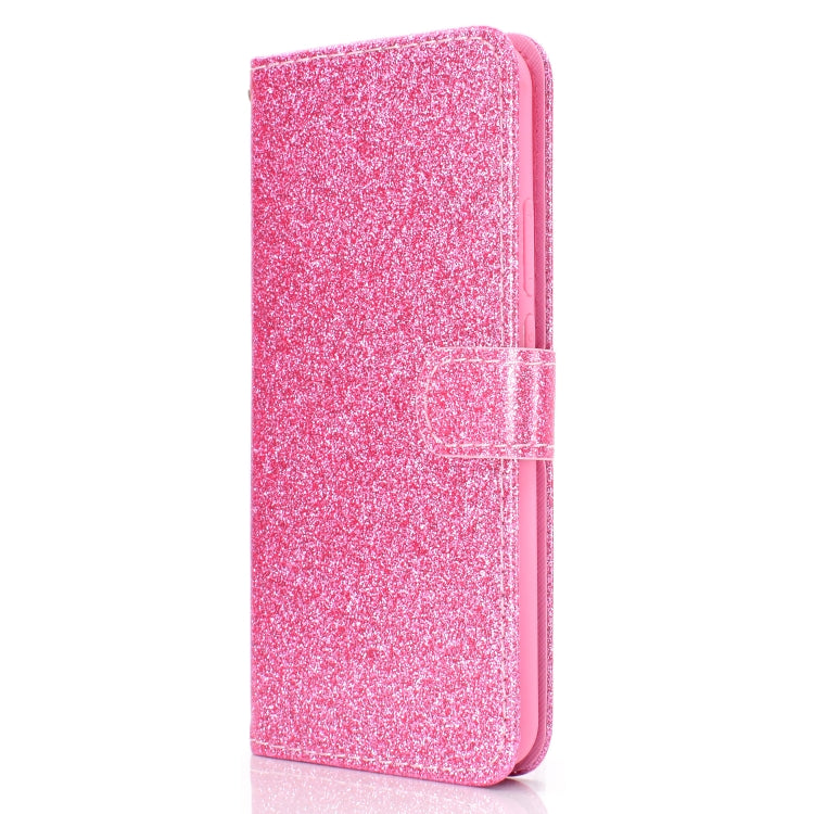 For Samsung Galaxy A20s Glitter Powder Horizontal Flip Leather Case with Card Slots & Holder & Photo Frame & Wallet