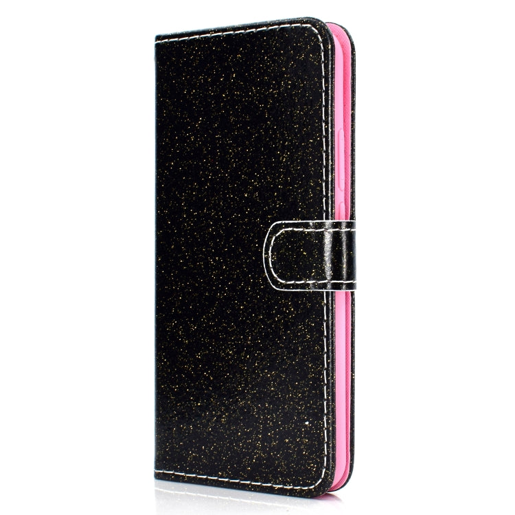 For Samsung Galaxy A20s Glitter Powder Horizontal Flip Leather Case with Card Slots & Holder & Photo Frame & Wallet