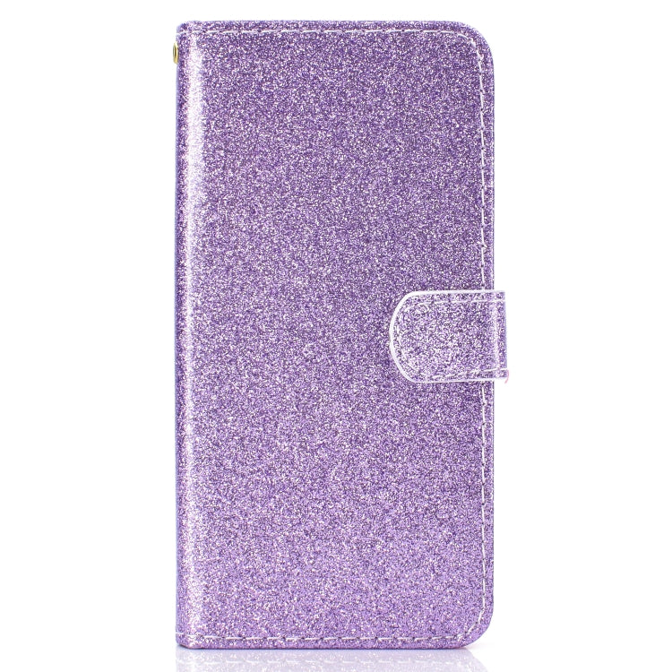 For Samsung Galaxy A20s Glitter Powder Horizontal Flip Leather Case with Card Slots & Holder & Photo Frame & Wallet