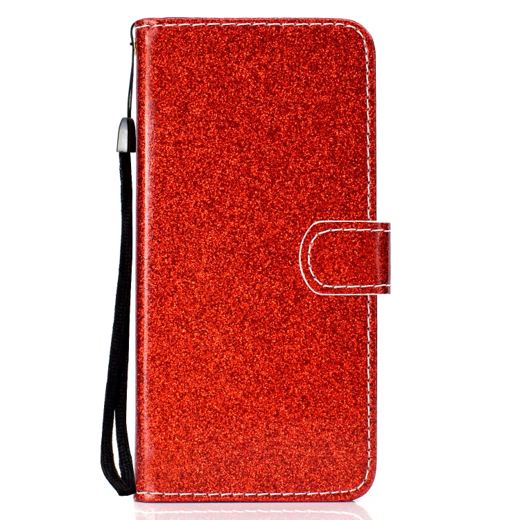 For Samsung Galaxy A21 Glitter Powder Horizontal Flip Leather Case with Card Slots & Holder & Photo Frame & Wallet