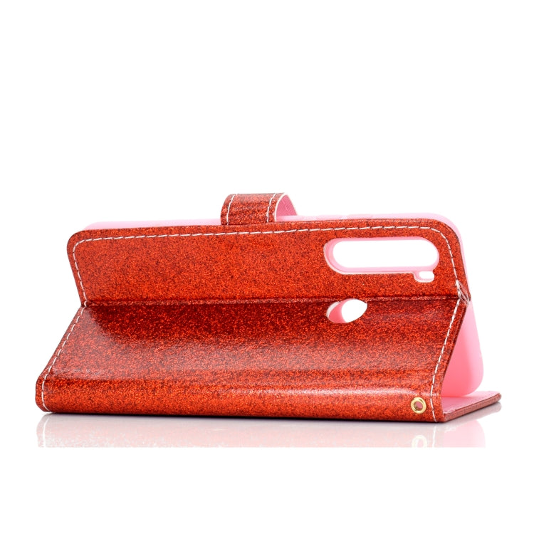 For Samsung Galaxy A21 Glitter Powder Horizontal Flip Leather Case with Card Slots & Holder & Photo Frame & Wallet