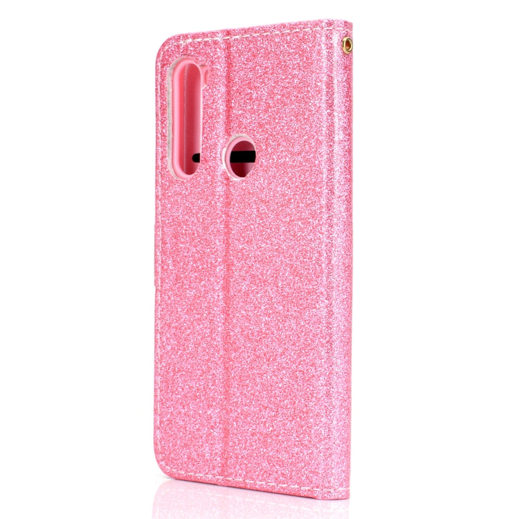 For Samsung Galaxy A21 Glitter Powder Horizontal Flip Leather Case with Card Slots & Holder & Photo Frame & Wallet