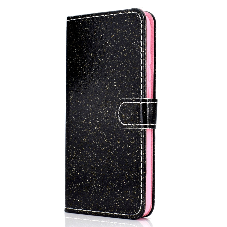 For Samsung Galaxy A21 Glitter Powder Horizontal Flip Leather Case with Card Slots & Holder & Photo Frame & Wallet