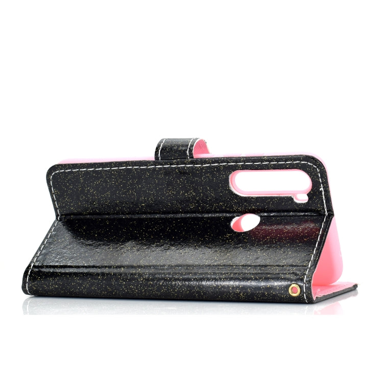 For Samsung Galaxy A21 Glitter Powder Horizontal Flip Leather Case with Card Slots & Holder & Photo Frame & Wallet