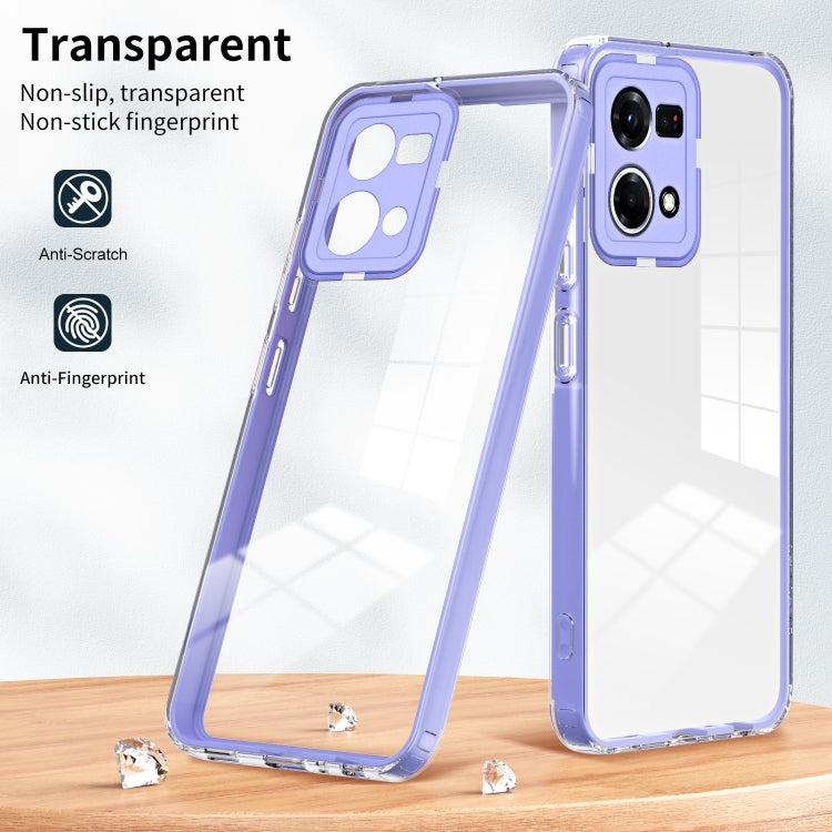 For OPPO Reno7 4G / Reno8 4G / F21 Pro 4G 3 in 1 Clear TPU Color PC Frame Phone Case