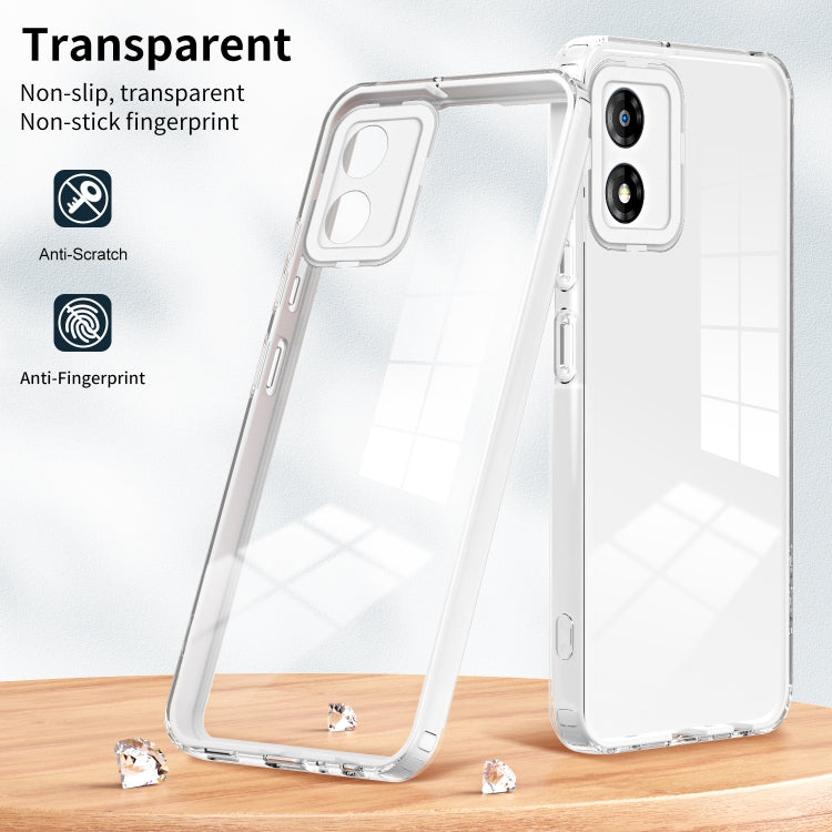 For Motorola Moto E13 3 in 1 Clear TPU Color PC Frame Phone Case