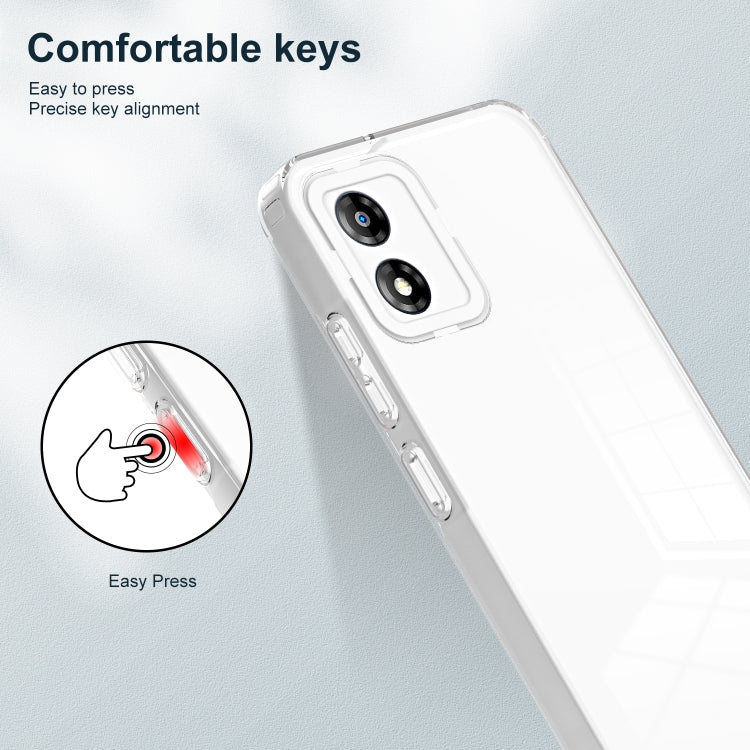 For Motorola Moto E13 3 in 1 Clear TPU Color PC Frame Phone Case