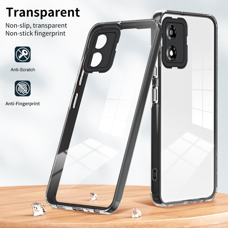 For Motorola Moto E13 3 in 1 Clear TPU Color PC Frame Phone Case