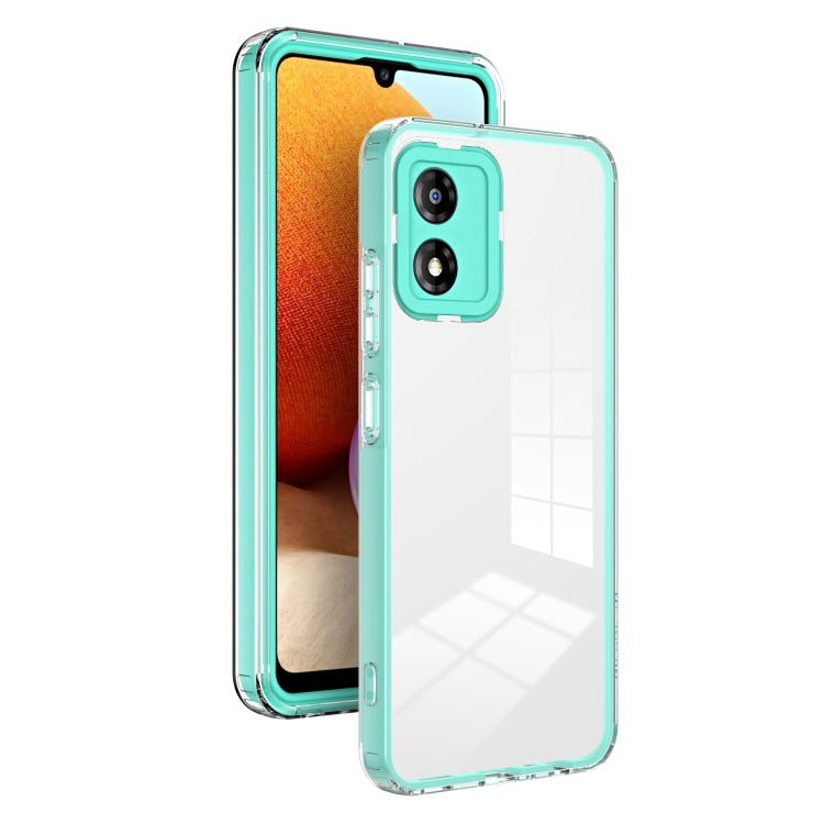 For Motorola Moto E13 3 in 1 Clear TPU Color PC Frame Phone Case