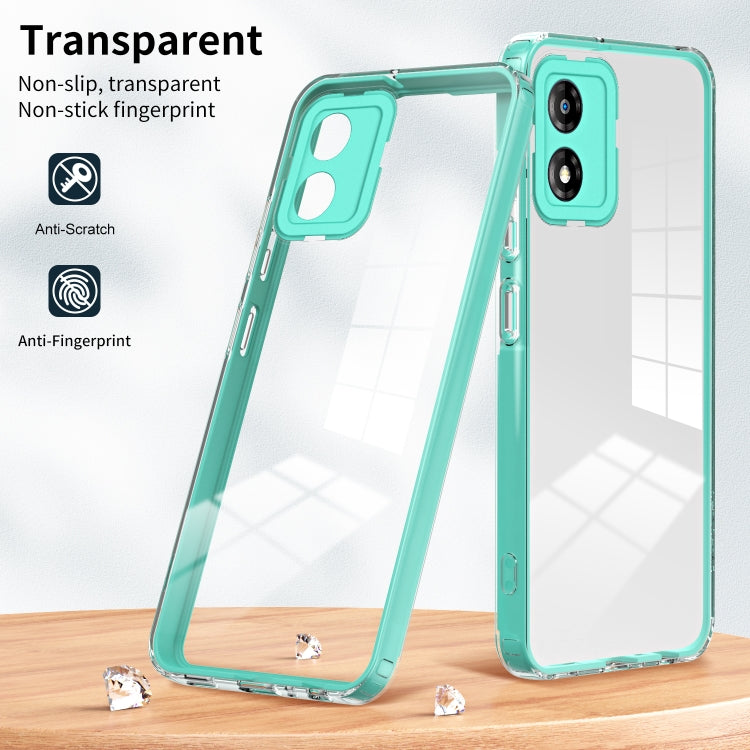 For Motorola Moto E13 3 in 1 Clear TPU Color PC Frame Phone Case