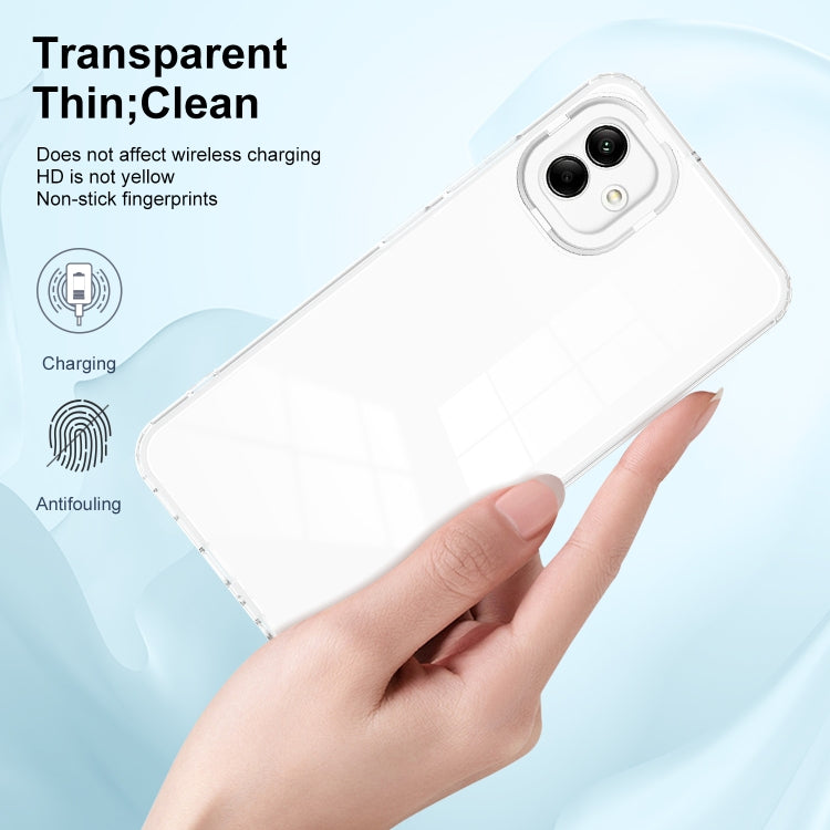 For Samsung Galaxy A04e 3 in 1 Clear TPU Color PC Frame Phone Case
