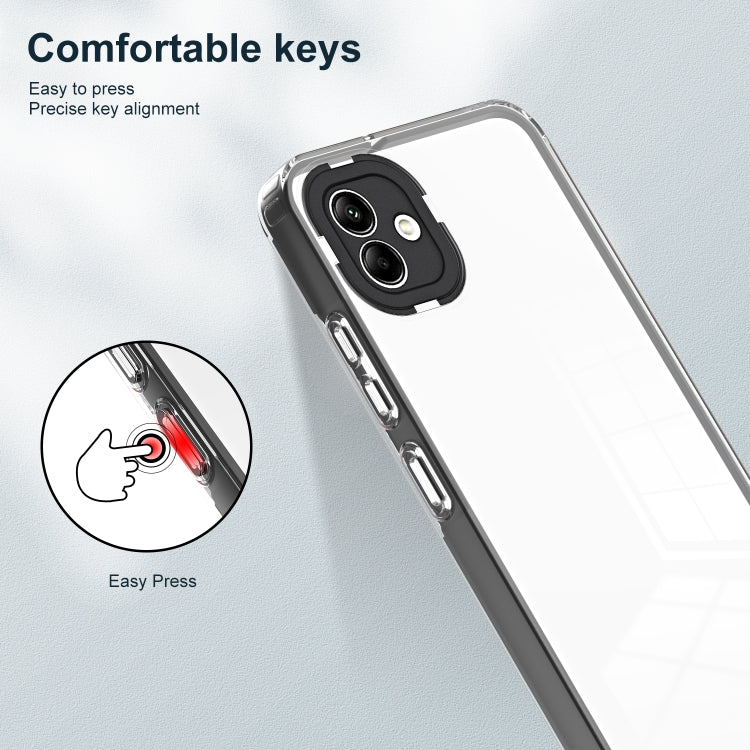 For Samsung Galaxy A04e 3 in 1 Clear TPU Color PC Frame Phone Case