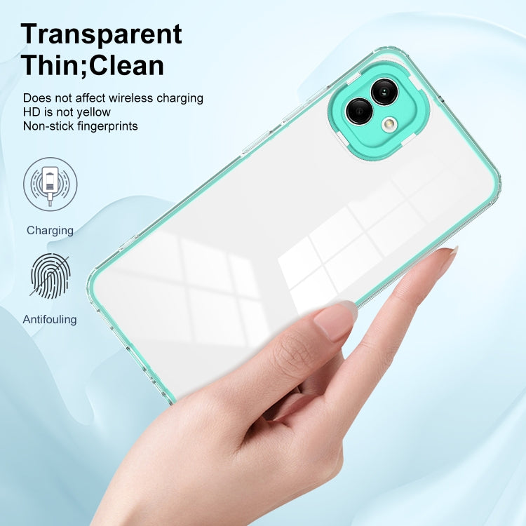 For Samsung Galaxy A04e 3 in 1 Clear TPU Color PC Frame Phone Case