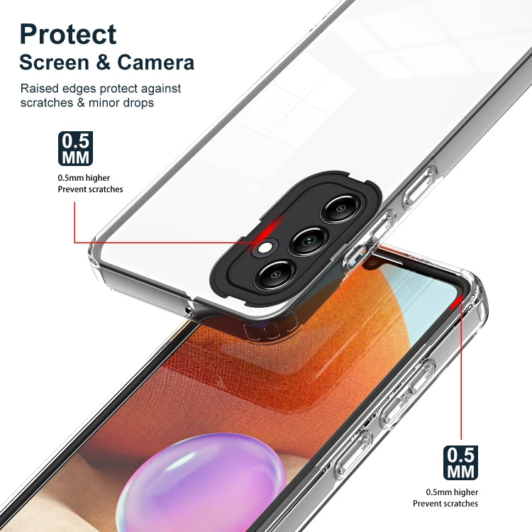 For Samsung Galaxy A24 4G 3 in 1 Clear TPU Color PC Frame Phone Case