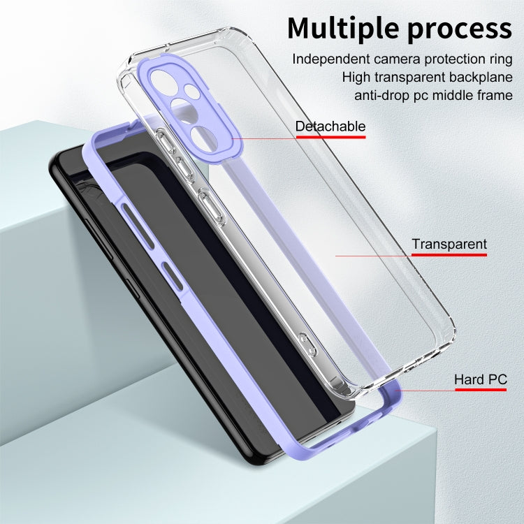 For Samsung Galaxy A24 4G 3 in 1 Clear TPU Color PC Frame Phone Case