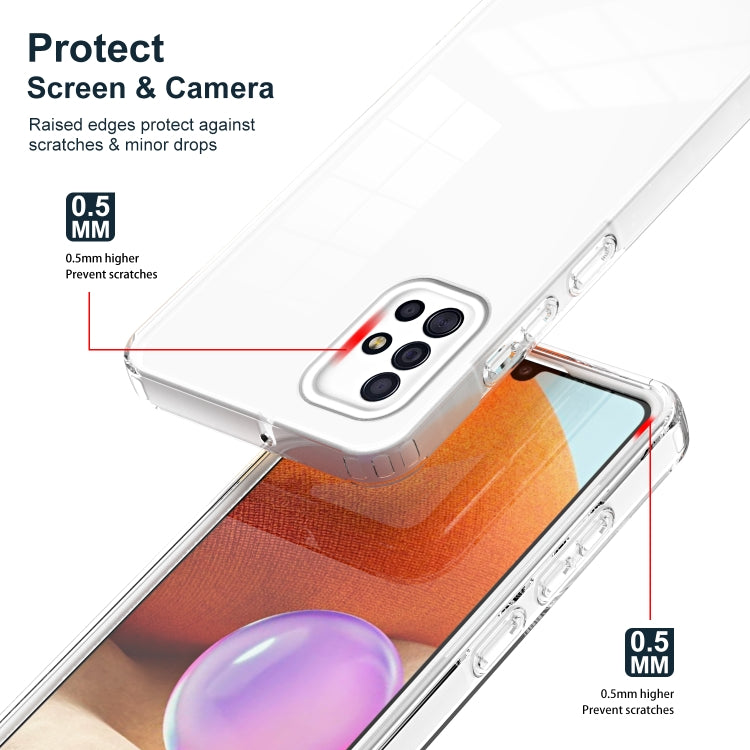 For Samsung Galaxy A71 4G 3 in 1 Clear TPU Color PC Frame Phone Case