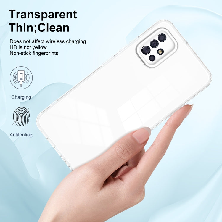 For Samsung Galaxy A71 4G 3 in 1 Clear TPU Color PC Frame Phone Case