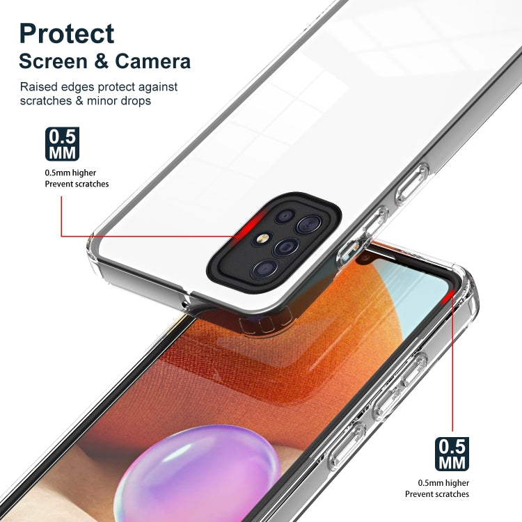 For Samsung Galaxy A71 4G 3 in 1 Clear TPU Color PC Frame Phone Case
