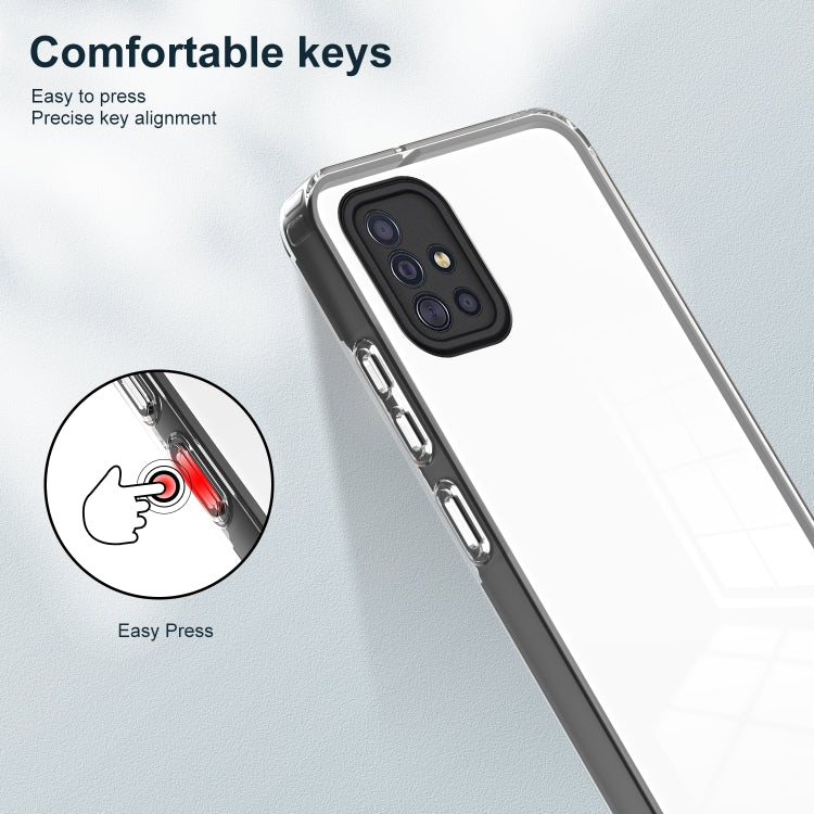 For Samsung Galaxy A71 4G 3 in 1 Clear TPU Color PC Frame Phone Case