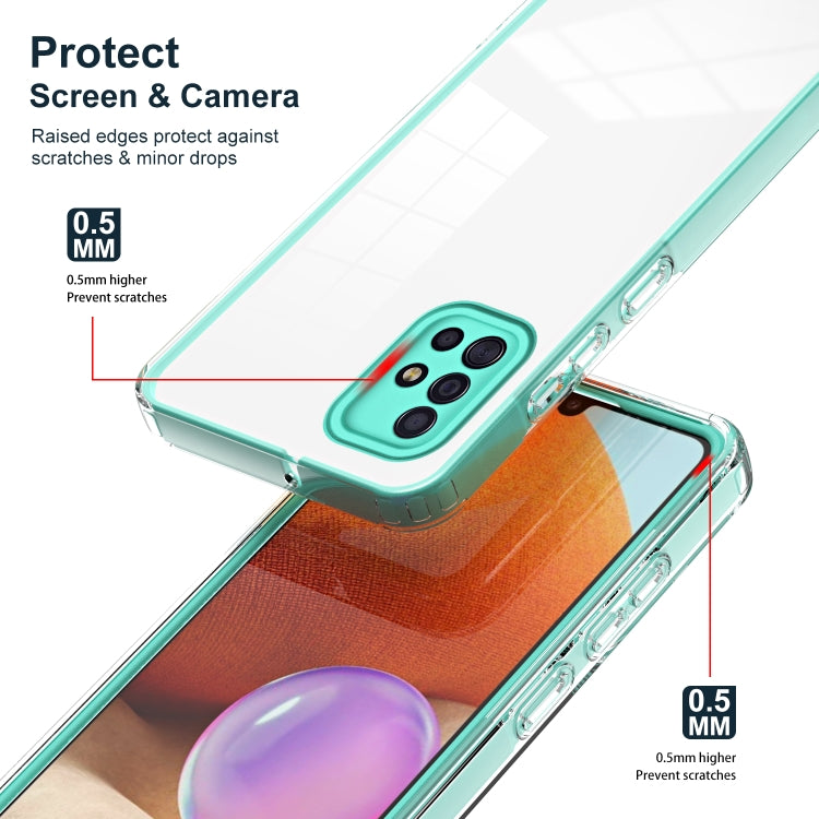 For Samsung Galaxy A71 4G 3 in 1 Clear TPU Color PC Frame Phone Case
