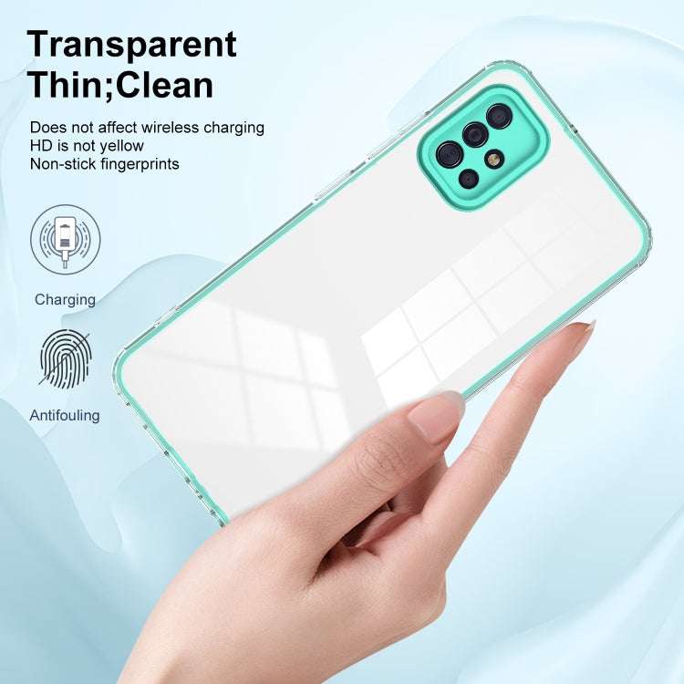 For Samsung Galaxy A71 4G 3 in 1 Clear TPU Color PC Frame Phone Case