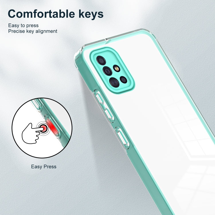 For Samsung Galaxy A71 4G 3 in 1 Clear TPU Color PC Frame Phone Case
