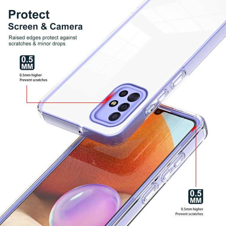 For Samsung Galaxy A71 4G 3 in 1 Clear TPU Color PC Frame Phone Case