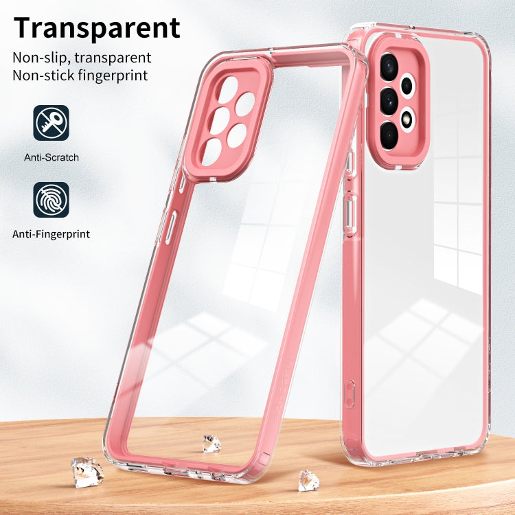 For Samsung Galaxy A72 4G/5G 3 in 1 Clear TPU Color PC Frame Phone Case