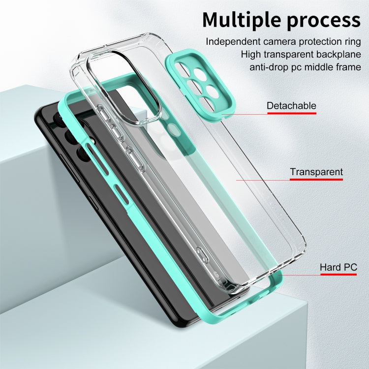 For Samsung Galaxy A72 4G/5G 3 in 1 Clear TPU Color PC Frame Phone Case