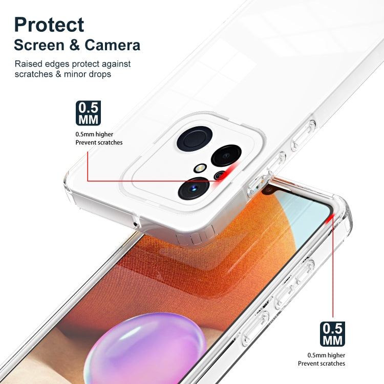 For Xiaomi Redmi 12C 3 in 1 Clear TPU Color PC Frame Phone Case