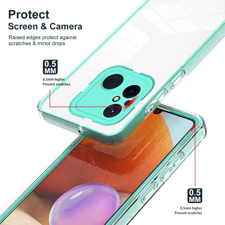For Xiaomi Redmi 12C 3 in 1 Clear TPU Color PC Frame Phone Case