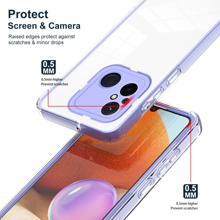 For Xiaomi Redmi 12C 3 in 1 Clear TPU Color PC Frame Phone Case