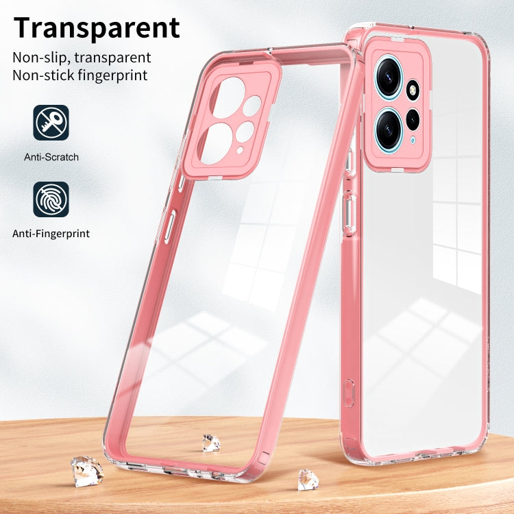 For Xiaomi Redmi Note 12 4G Global 3 in 1 Clear TPU Color PC Frame Phone Case