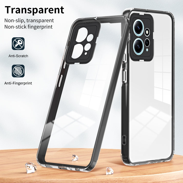 For Xiaomi Redmi Note 12 4G Global 3 in 1 Clear TPU Color PC Frame Phone Case